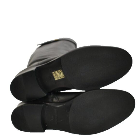 New! Tory Burch Everly Strap Riding Boots Black Leather Sz 8 W DD456A SN 139174 - Picture 6 of 6